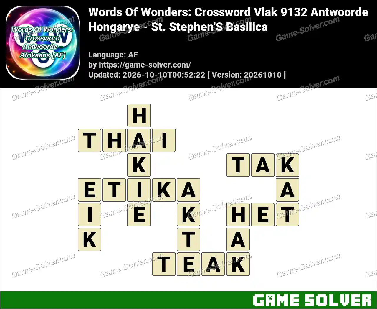 Words Of Wonders: Crossword Vlak 9132 Antwoorde – Hongarye – St. Stephen’S Basilica